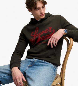 Superdry Sweat à capuche Vintage Script noir