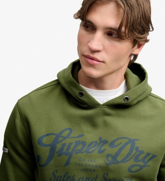 Superdry Vintage Script hoodie groen
