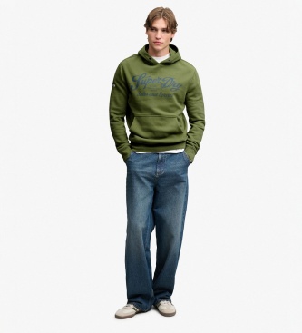 Superdry Vintage Script hoodie groen