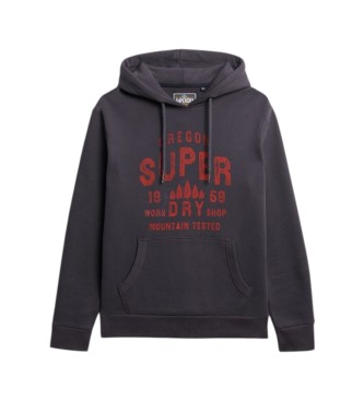 Superdry Charcoal grey Work Shop hoodie