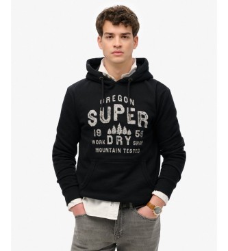 Superdry Work Shop Black Hoodie