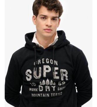 Superdry Work Shop Black Hoodie