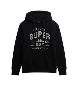 Superdry Work Shop Black Hoodie