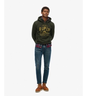 Superdry Felpa con cappuccio Work Shop verde