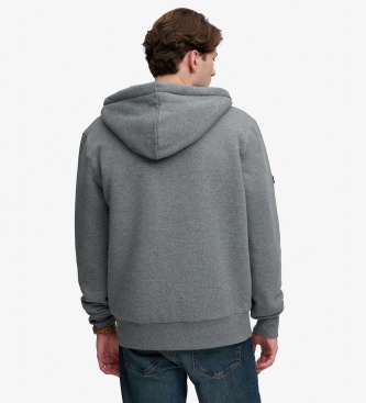 Superdry Sudadera con capucha y cremallera Borg Lined gris