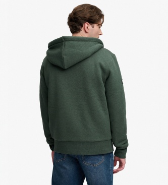 Superdry Sudadera con capucha y cremallera Borg Lined verde
