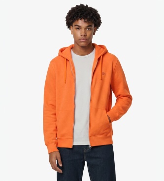 Superdry Sudadera con capucha y cremallera Essential Logo naranja