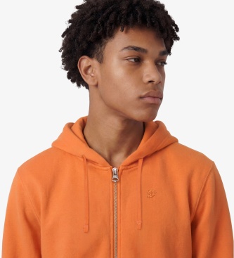 Superdry Sudadera con capucha y cremallera Essential Logo naranja