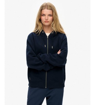 Superdry Moletom com capuz e zíper Essential Logo Raglan marinho