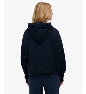 Superdry Moletom com capuz e zíper Essential Logo Raglan marinho