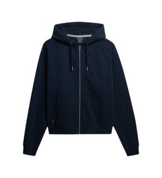 Superdry Moletom com capuz e zíper Essential Logo Raglan marinho