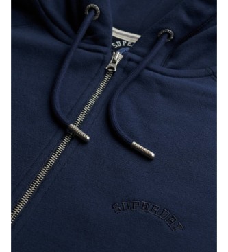 Superdry Moletom com capuz e zíper Essential Logo Raglan marinho