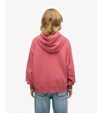 Superdry Red Essential Logo Raglan zip-up hoodie