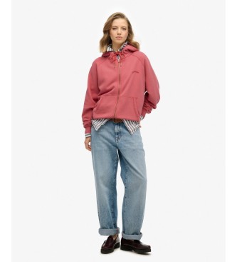 Superdry Red Essential Logo Raglan zip-up hoodie