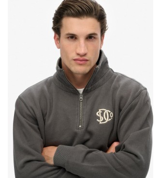 Superdry Athletic Half gray half-zip sweatshirt