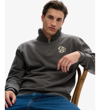 Superdry Athletic Half gray half-zip sweatshirt