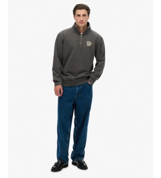 Superdry Athletic Half gray half-zip sweatshirt