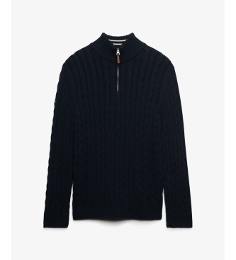 Superdry Pull demi-zippé Cotton Classic Cable 1 2 marine