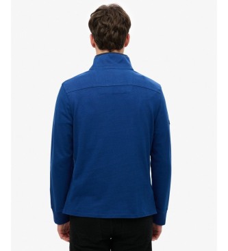 Superdry Moletom com meio zíper Cotton Classic Half azul
