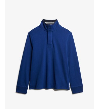Superdry Moletom com meio zíper Cotton Classic Half azul