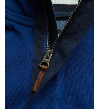 Superdry Moletom com meio zíper Cotton Classic Half azul