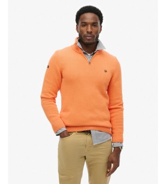 Superdry Pull à demi-fermeture éclair Cotton Half orange