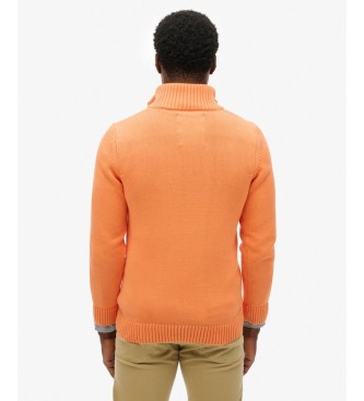 Superdry Pull à demi-fermeture éclair Cotton Half orange