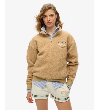 Superdry Beige Country Club Half zip sweatshirt