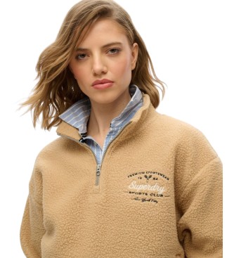 Superdry Beige Country Club Half zip sweatshirt
