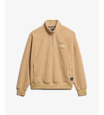 Superdry Beige Country Club Half zip sweatshirt