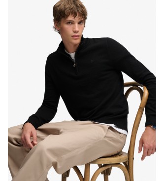Superdry Black half-zip sweater