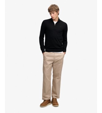 Superdry Black half-zip sweater