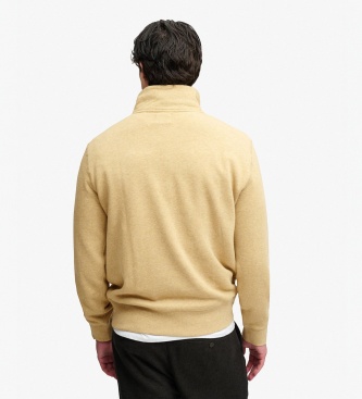 Superdry Sweat à demi-fermeture éclair Essential Serif Logo Half beige