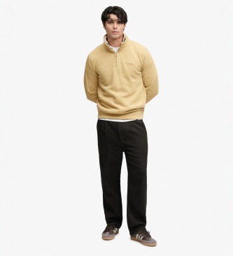 Superdry Sweat à demi-fermeture éclair Essential Serif Logo Half beige
