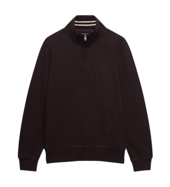 Superdry Sweat à demi-fermeture éclair Essential Serif Logo Half bordeaux