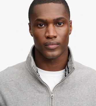 Superdry Sudadera con media cremallera Essential Serif Logo Half gris
