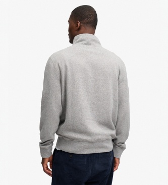 Superdry Sudadera con media cremallera Essential Serif Logo Half gris