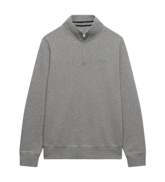 Superdry Sudadera con media cremallera Essential Serif Logo Half gris