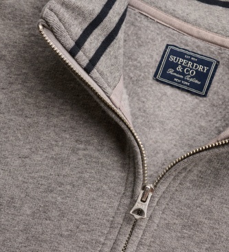 Superdry Sudadera con media cremallera Essential Serif Logo Half gris