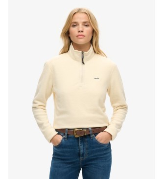 Superdry Beige Polar Crop half-zip sweatshirt
