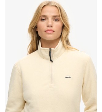 Superdry Beige Polar Crop half-zip sweatshirt