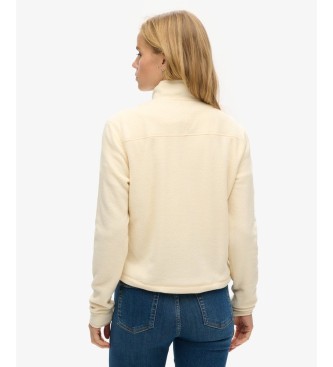 Superdry Beige Polar Crop half-zip sweatshirt