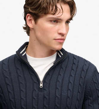 Superdry Sudadera Preppy Cotton Cable marino