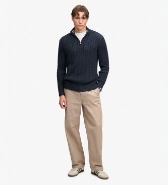 Superdry Sudadera Preppy Cotton Cable marino