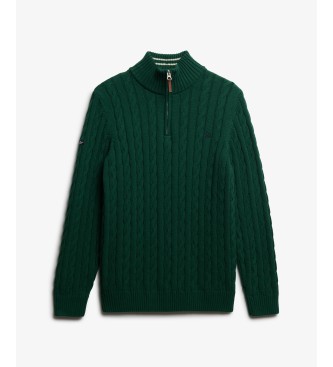 Superdry Preppy Cable Half green half-zip sweater