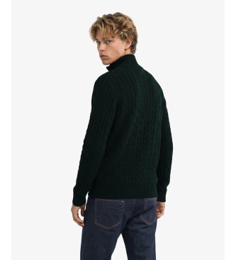 Superdry Preppy Cable green half-zip sweatshirt