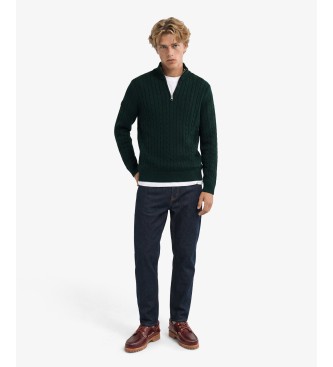 Superdry Preppy Cable green half-zip sweatshirt
