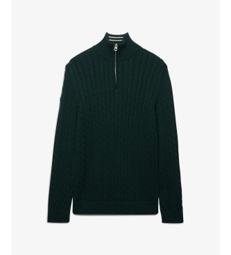 Superdry Preppy Cable green half-zip sweatshirt