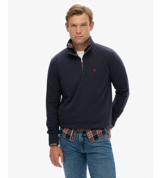 Superdry Preppy Half marinblå sweatshirt med halvblixtlås