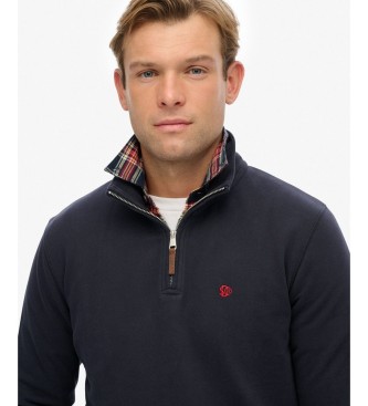 Superdry Preppy Half marinblå sweatshirt med halvblixtlås